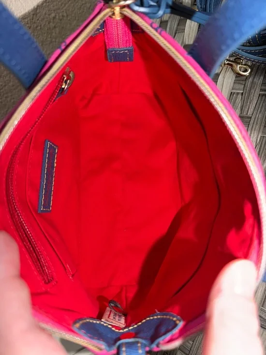 Dooney & Bourke Gretta Mini Top Handle Satchel - Pink Blue Crossbody DB Monogram - Picture 14 of 14